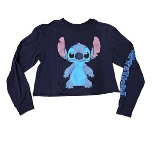 DISNEY STITCH CROPPED LONG SLEEVE T- SHIRT. SIZE X-LARGE.
